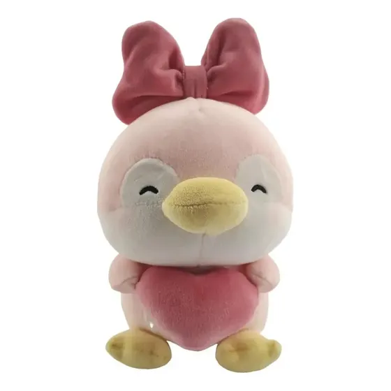 Peluche 20 Cm Pingüino Rosa Con Corazón | Cuotas sin interés