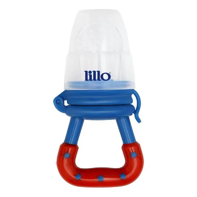 Alimentador Infantil Em Silicone Com Alça 6m+ Azul - Lillo Alimentador Infantil Em Silicone Com Alça 6m+ Azul - Lillo
