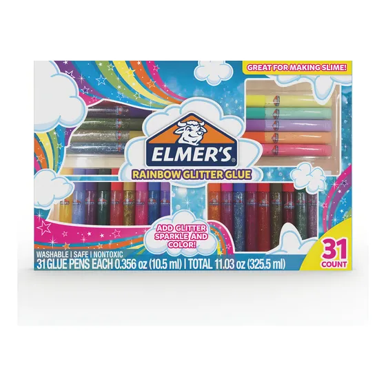 Pegamento Líquido Elmer's Rainbow Glitter Glue no tóxico