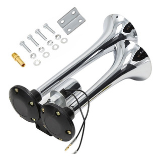 Corneta Aire Doble Cromada Para Camion,cláxones 12v/24v Corneta Aire Doble Cromada Para Camion,cláxones 12v/24v