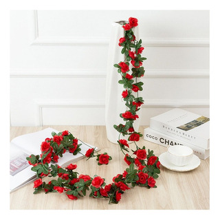 Guia Enredadera Con Rosas Artificial Decoración Flores Guia Enredadera Con Rosas Artificial Decoración Flores