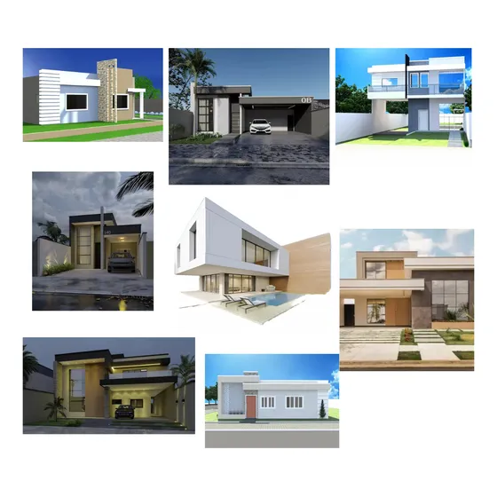 Kit 2 Projetos Casa E Duplex Moderno Revit Pronto