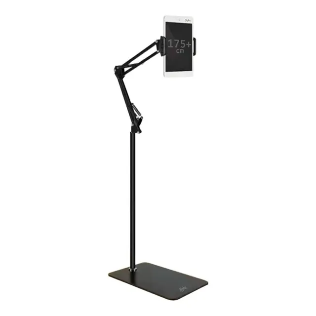 Soporte Piso Pedestal Ajustable Para iPad Extra Largo Color Negro
