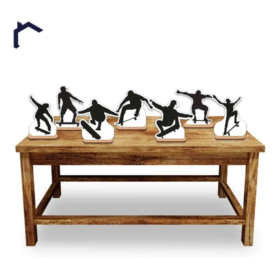 Kit Display De Mesa Decoração Festa Skate Em Mdf Envio 24h