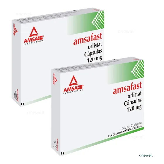2 Pack Orlistat 120 Mg Con 21 Cápsulas Amsafast Amsa