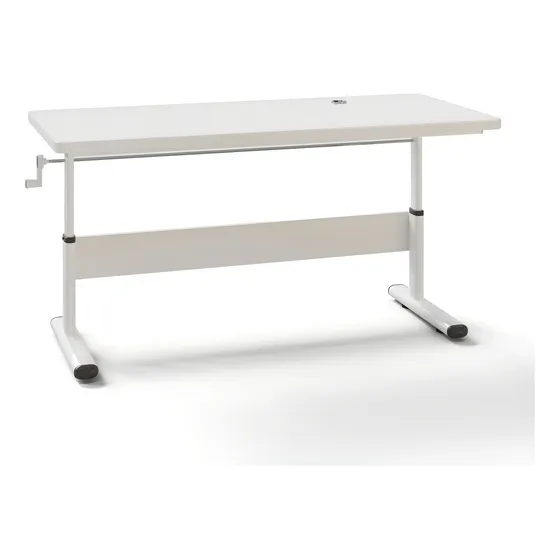 Escritorio Gamer Altura Ajustable Manual Homer Design 140cmx 89cm X60cm Color Blanco Instalacion Facil