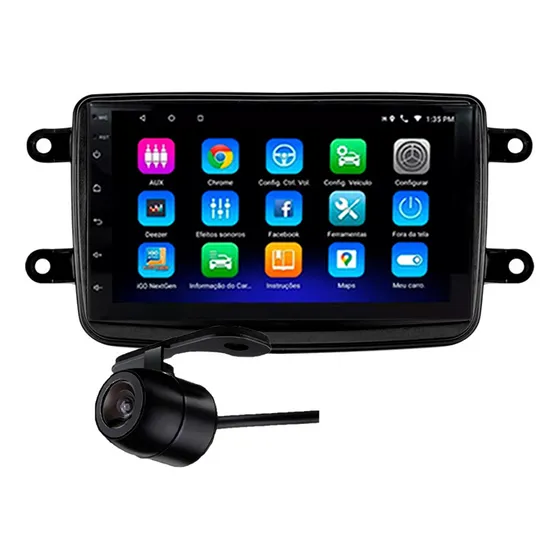 Central Multimidia Android 2gb Gps Wifi Carplay Moldura Câm