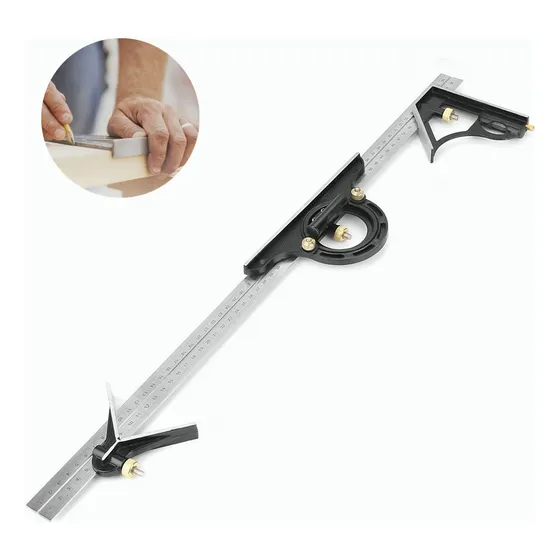Regla De Ángulo Cuadrado De Combinación Acero Inoxidable60cm