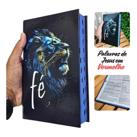 Biblia Sagrada Evangélica Almeida Masculina Letra Média Jovem Harpa João Ferreira Almeida Indice Lateral Masculina Jovem Palavras De Jesus Em Vermelho Evangelica Promessas Luxo Aba Letra Grande Fé