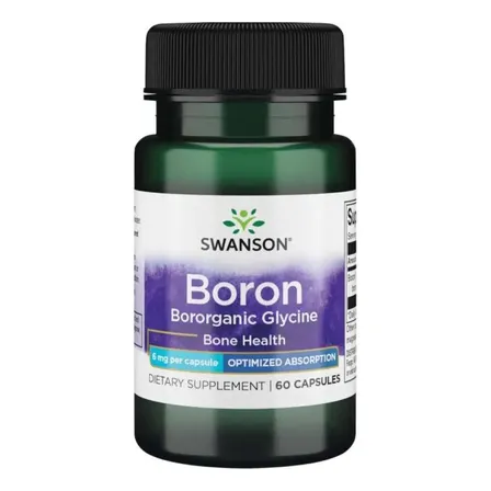 Swanson Albion Boron Bororganic Glycine 6 Mg 60 Caps Sabor Sin sabor