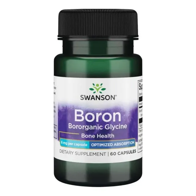 Swanson Albion Boron Bororganic Glycine 6 Mg 60 Caps Sabor Sin sabor