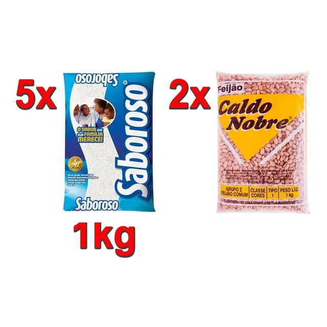 Arroz E Feijão (7kg Alimentos) Envio Rápido