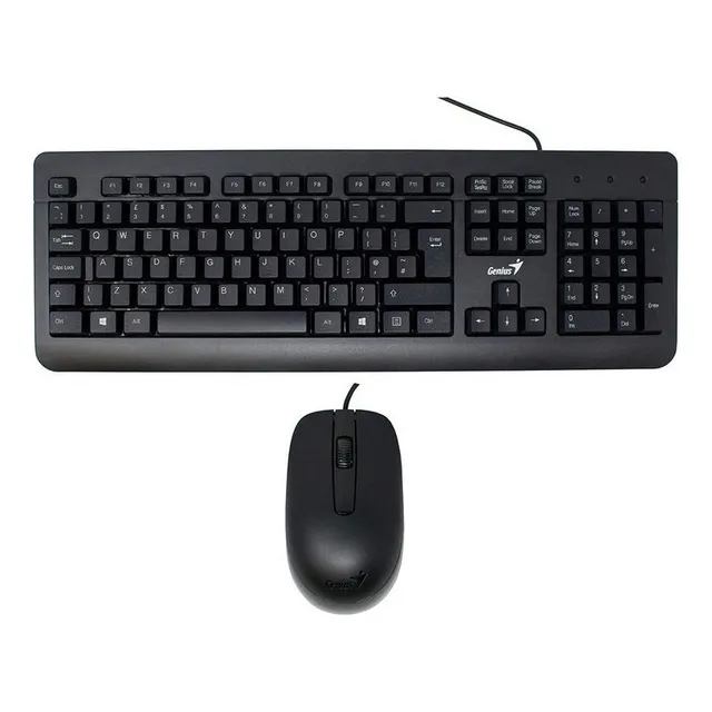 Kit Teclado Y Mouse Para Pc Genius Km 160 Con Cable Usb