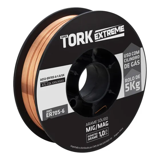 Arame Para Solda Mig De 1.0mm Rolo Com 5kg Uso Com Gás