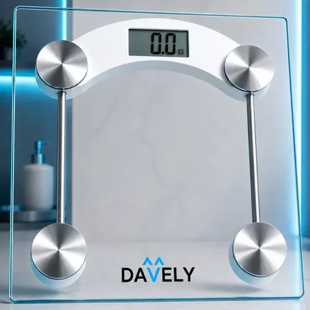 Balança Digital Corporal Vidro Temperado Alta Capacidade Balança De Banheiro Academia Portátil Pesagem Nutricionista Balanca 180kg Davely