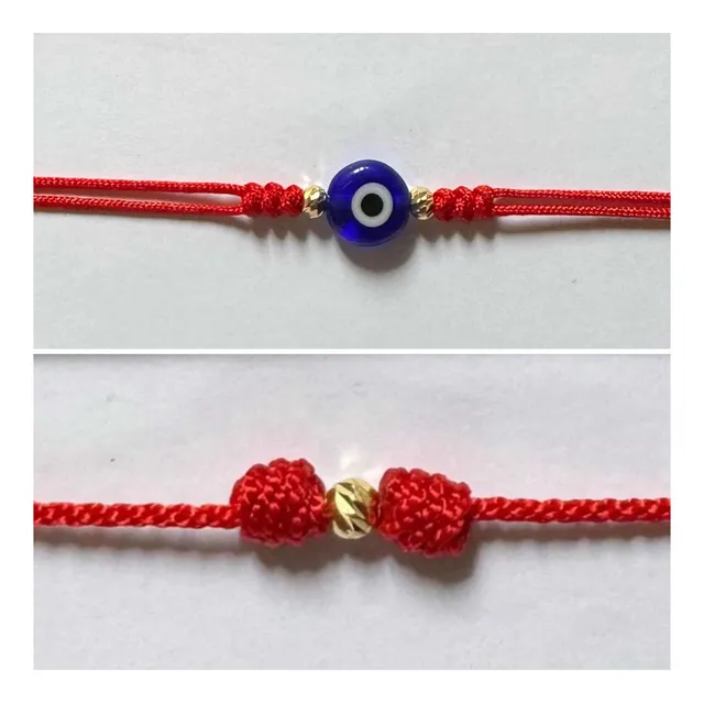 Pulsera Hilo Rojo Con Balín Oro 18 K