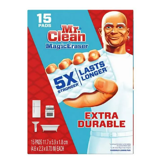 Mr Clean Esponja Magic Eraser 15pz Extra Durable 5xtra Fuer Blanco