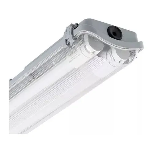 Plafón Estanco 2x18 W + 2 Tubos Led Estructura Gris