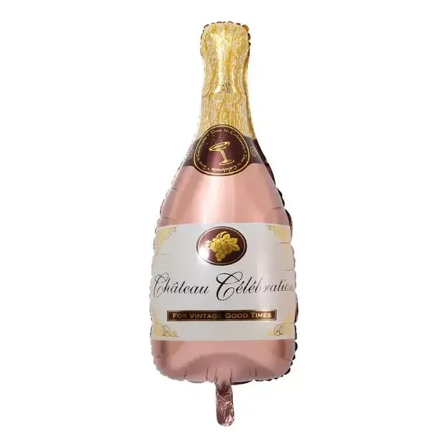 Globo 87x46cm Botella De Champaña Oro Rosa 