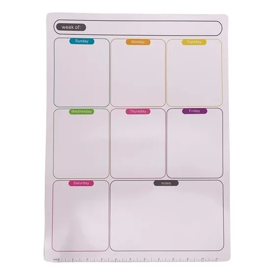 Planificador Semanal Para Heladera Pizarra Magnetica Portada Blanco Organizador Semanal