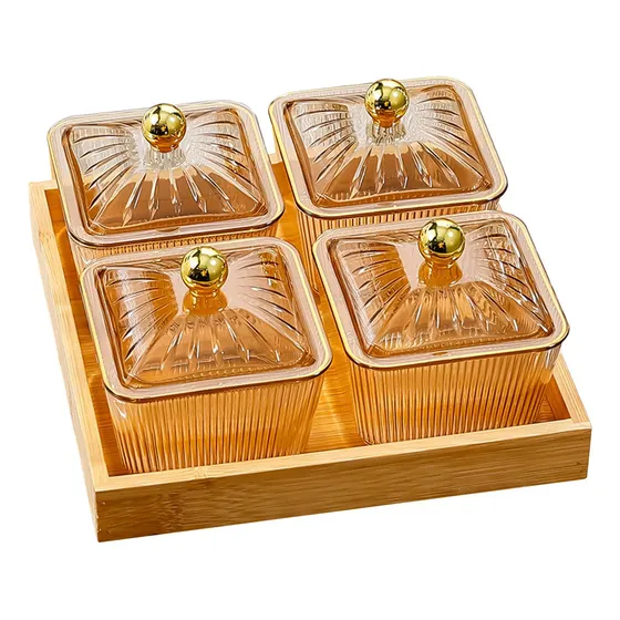Tigelas De Frutas Secas, Travessas Âmbar 4 Tigelas