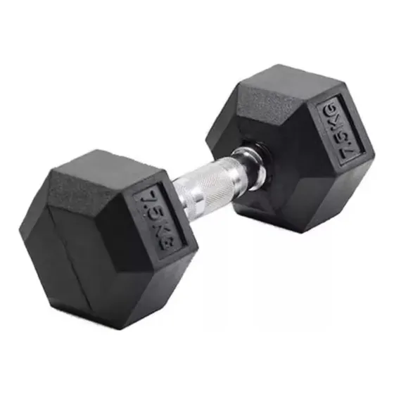 Mancuerna Hexagonal Engomada 7.5 Kg Goma Pesa Pcio X Unidad