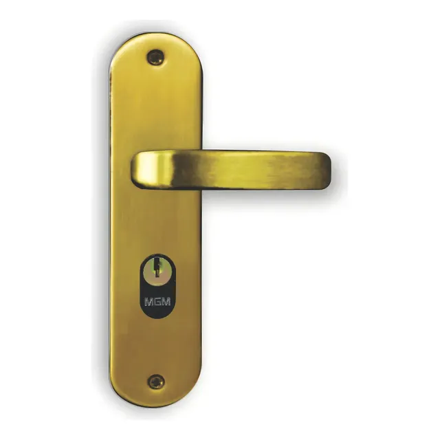 Fechadura Externa De Embutir Mgm Stilo Em Bronze Latonado Para Porta