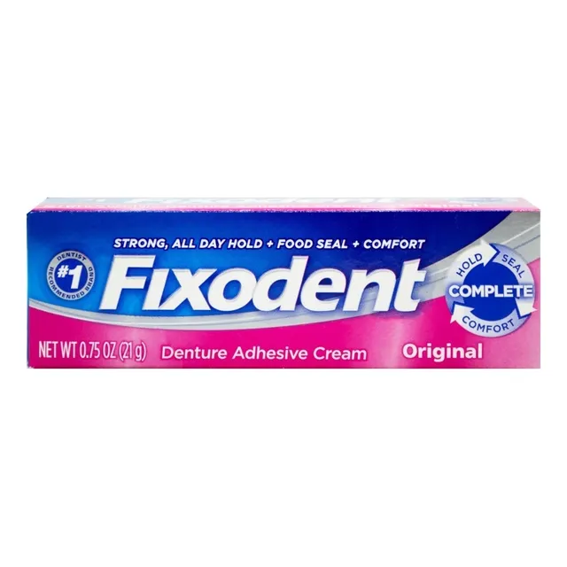 Fixodent Original Adhesivo Para Prótesis Dental Dientes 21gr