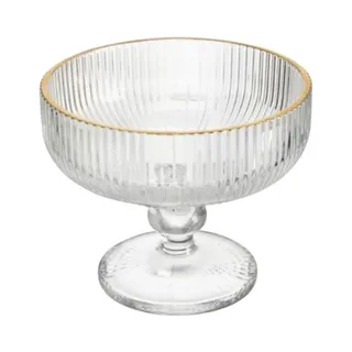 Taça Sobremesa Borda Ouro Vidro Unidade Cozinha Lançamento Taça Sobremesa Borda Ouro Vidro Unidade Cozinha Lançamento