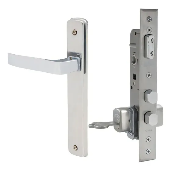Cerradura Scanavini 1280 Cromada Angosta Con Manilla