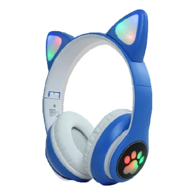 Audifonos Diadema Gato Orejas Luz Led Manos Libres 4 Piezas