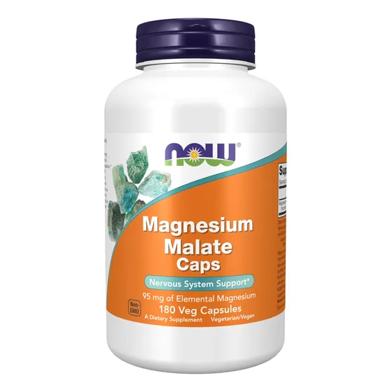 Supplements Now Foods, Cápsulas De Malato De Magnesio, 95 Mg