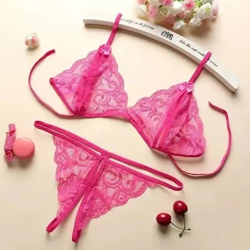 Súper Sexy Conjunto Abierto De Encaje