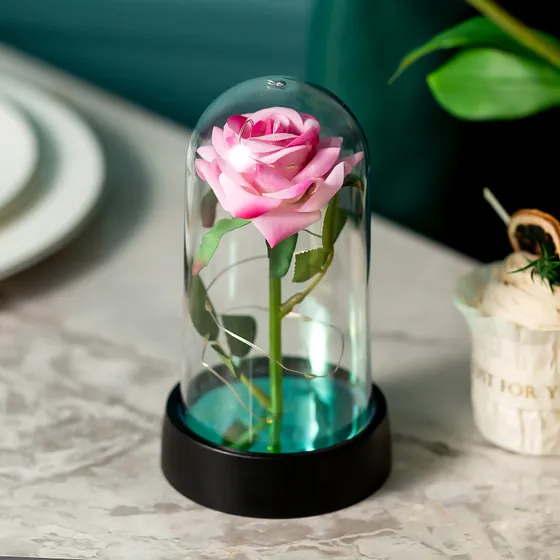 Cúpula Con Rosa Encantada Inspirada En La Bella Y La Bestia