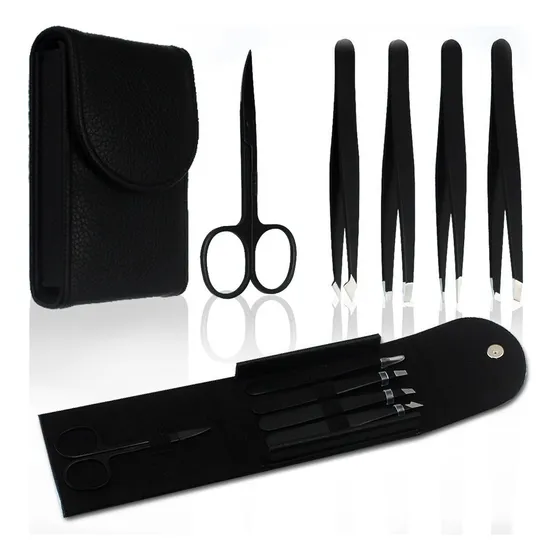 Juego De 5 Pinzas Con Tijeras Curvadas For Cejas.
