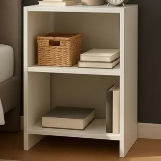 Mesinha De Cabeceira Mdf Nicho Prateleira Para Quarto Fosco Branco