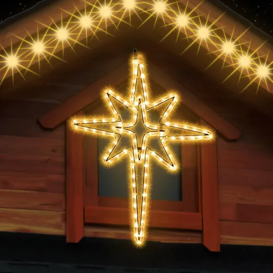 Luz 22  Diseño Estrella Belen Marco Metal Impermeable 96 Led