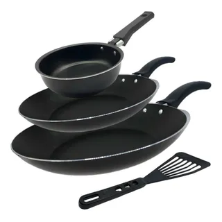 Conjunto De Frigideira 3 Pçs Antiaderente Techflon Nacional Cor Preto Conjunto De Frigideira 3 Pçs Antiaderente Techflon Nacional Cor Preto