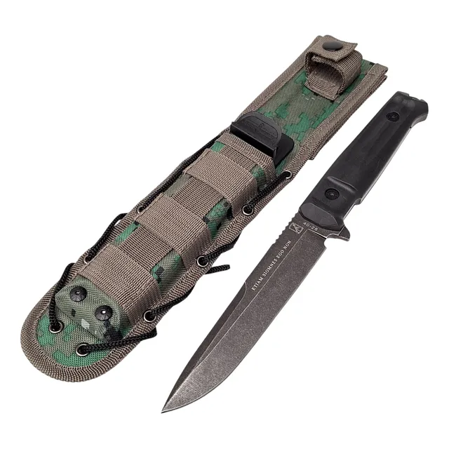 Cuchillo Tactico Combat Ratio Camo Funda Rigida Stock Molle