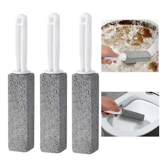 3 Limpiador Inodoro Wc Piedras Pómez Con Mango Quita Sarro