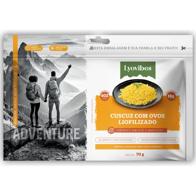 Comida Liofilizada Cuscuz Com Ovos Lyovibes 70g