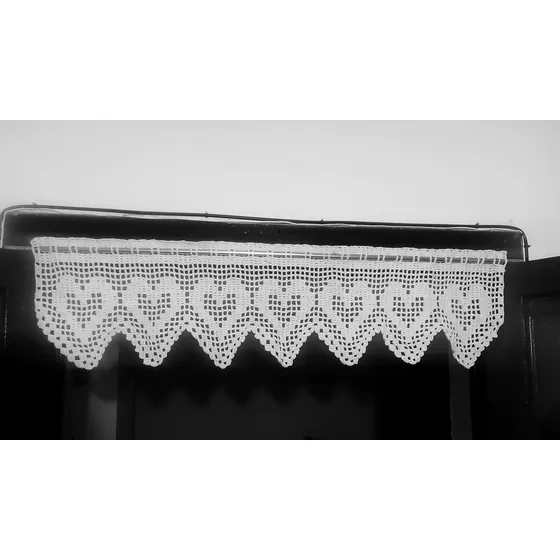 Cortina Bando Cenefa A Crochet Hilo/algodón 117cm X 30cm