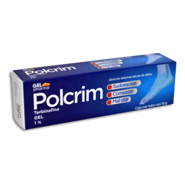 Terbinafina 1% Gel Polcrim Pie De Atleta Tubo Con 15 G