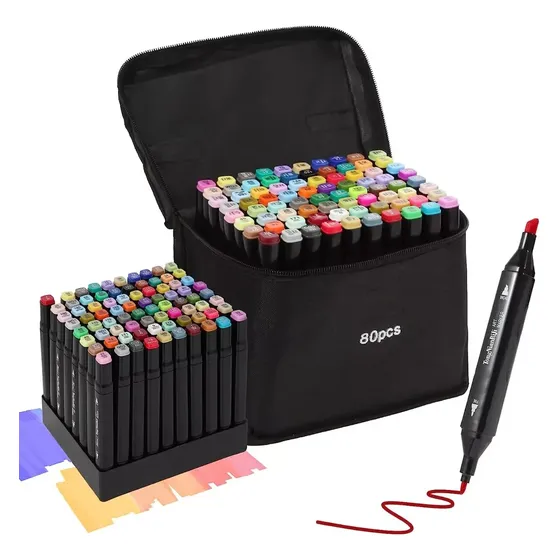 80 Colores Marcador Dos Puntos Más Libro De Bocetos