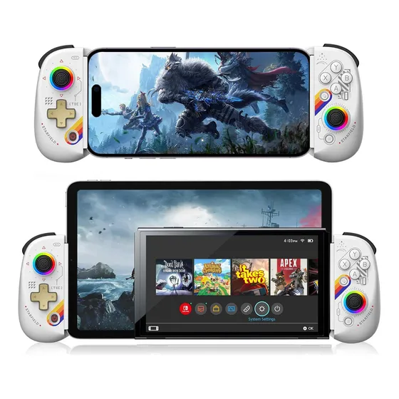 Control Joystick Gamepad Rgb Para iPhone Android Switch COBLING SE00438 Color Blanco
