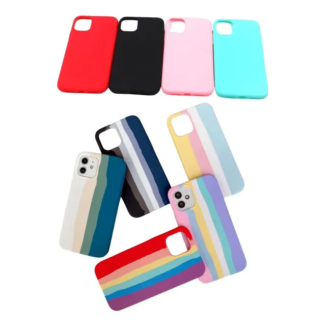 100 Capas De Silicone +arco Íris Para iPhone Atacado Revenda