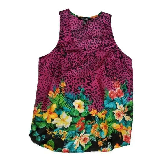 Blusa Importada Para Dama Estampada Sin Manga Talla L