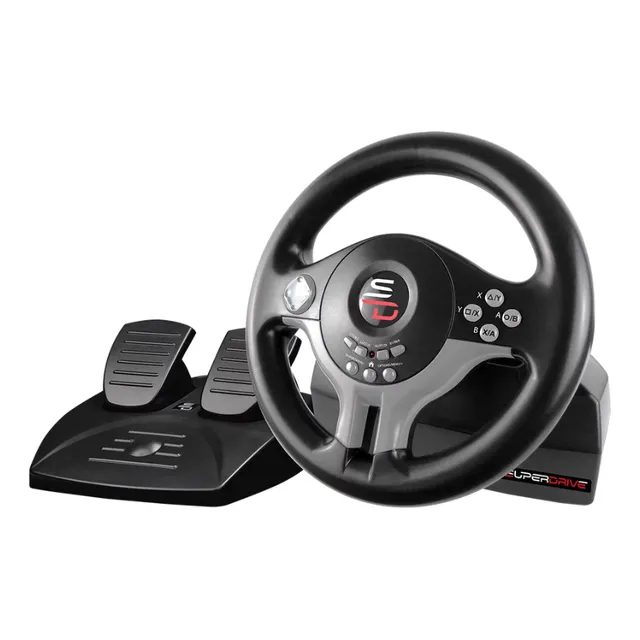 Volante Y Pedalera Ps4 Pc Xbox Superdrive Sv200 Diginet Color Negro