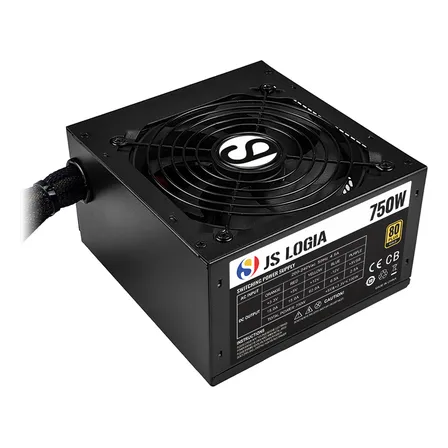 Fuente De Poder De Pc Js 80 Plus Gold 750w Atx Color Negro