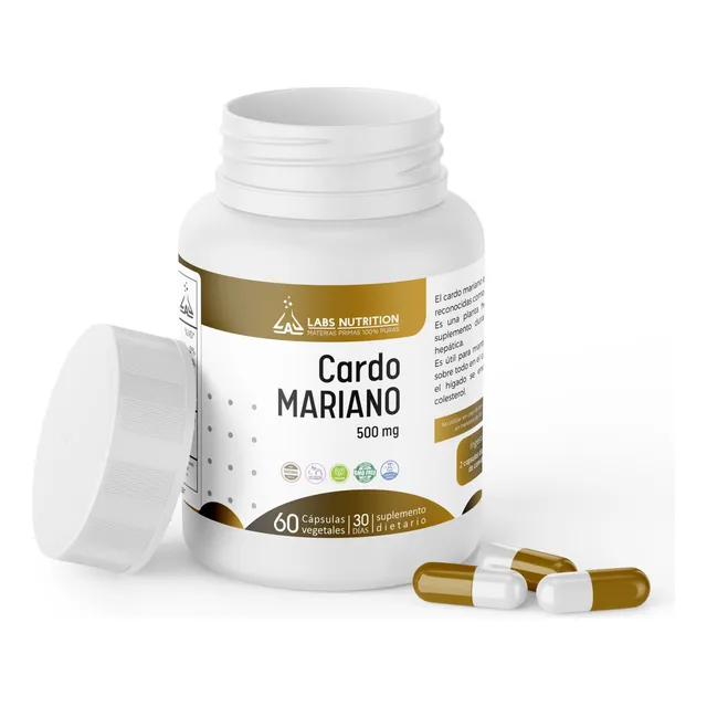 Cardo Mariano 500mg - Protector Hepático (60 Capsulas) Sabor Sin Sabor